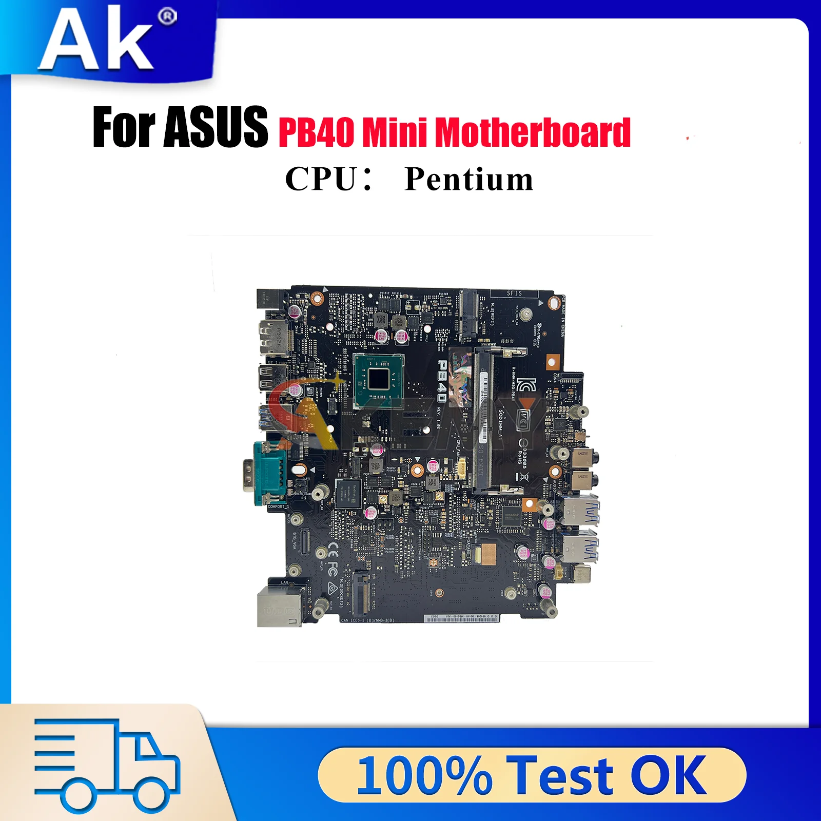 

Материнская плата для ноутбука PB40 для ASUS Mini PC PB40 PB40, материнская плата для ноутбука с процессором Pentium, 100% тестирование, ОК, быстрая доставка, высокое качество
