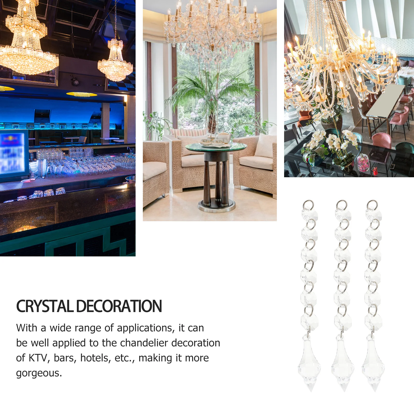 

20Pcs Octagon Crystal Drops Clear Chandelier Beads Hanging Pendants for Lamps Window Wall Art DIY Curtain Decor