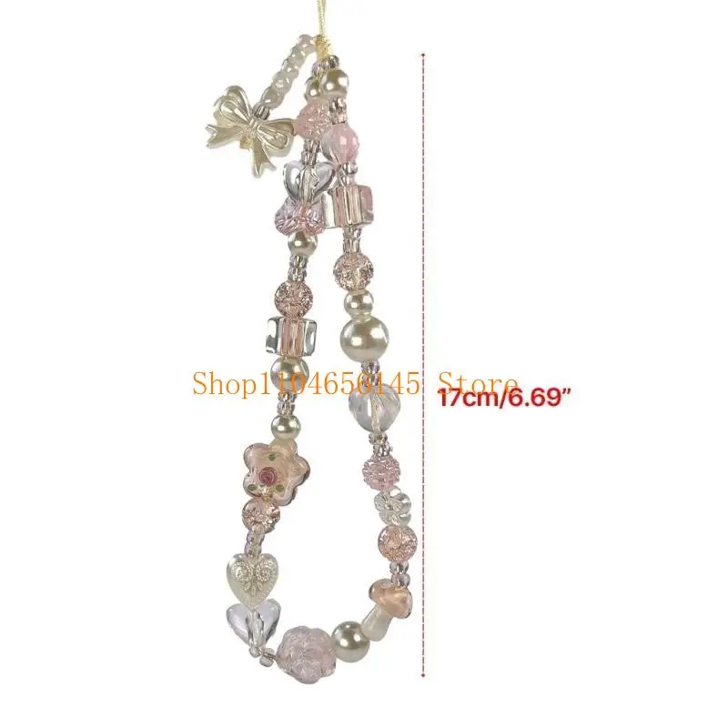 5ASD متعددة الاستخدامات حزام الهاتف المحمول سلسلة الهاتف المزينة بالخرز كمعصم أو سوار