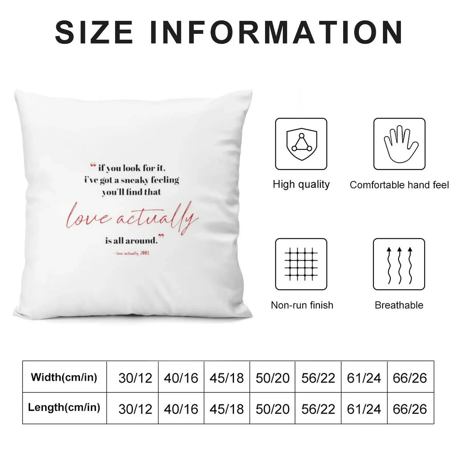 Love Actually Throw Pillow Pillow Cases Cushion Cover Set Christmas Pillowcase Sofa Covers pillow