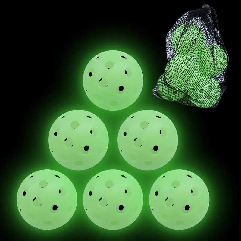 

ZOCO Pickleball 74MM Durable 40 Holes Outdoor 6Pcs Pickleballs Rolling Plastic Ball Outdoor for Competition Pickleball