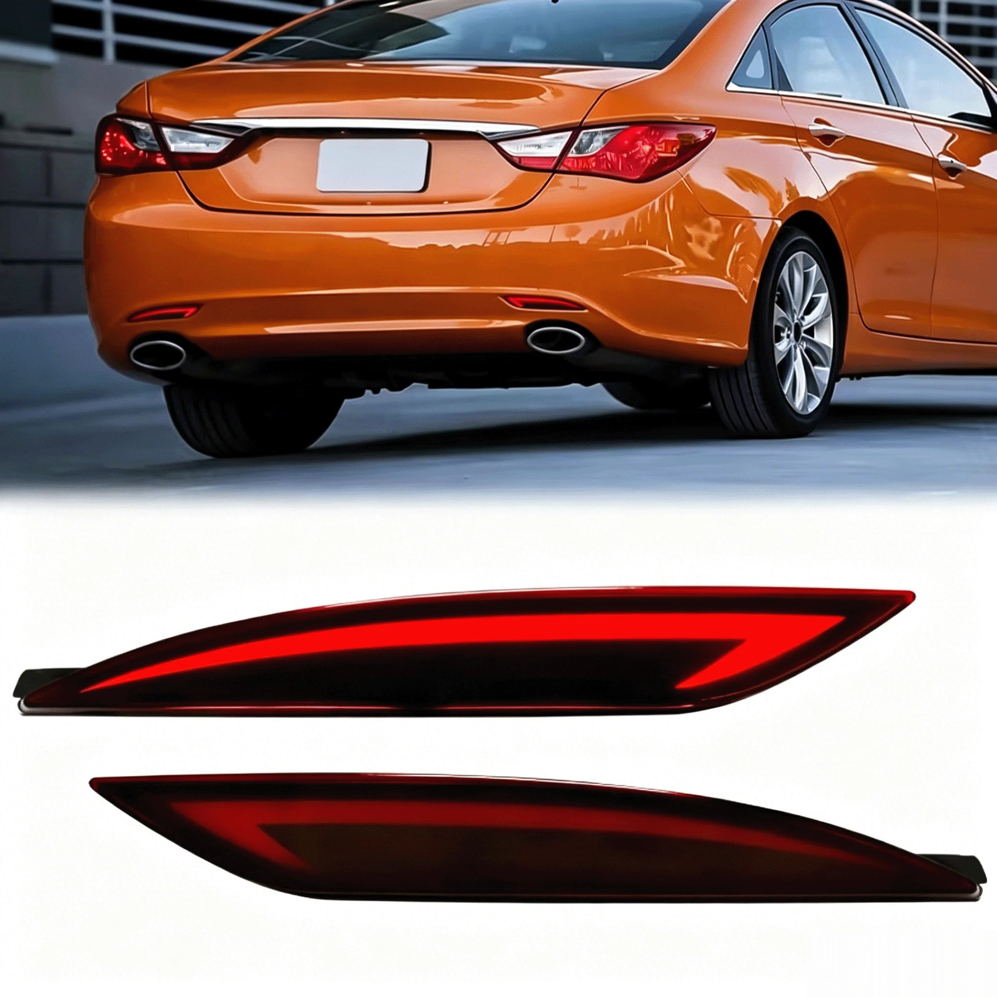 For Hyundai Sonata 8 2010 2011 2012 2013 2014 LED Rear Bumper Reflector Brake Light Turn Signal Fog Lamp 2 Pcs Car Accessories