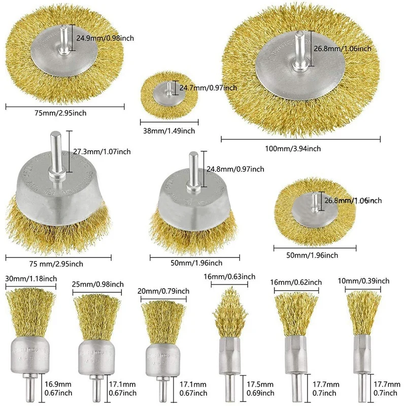 Drill Coarse Crimped Brush Wire Brush For Drill 1/4 Inch, Removal For Rust, Paint And Scale