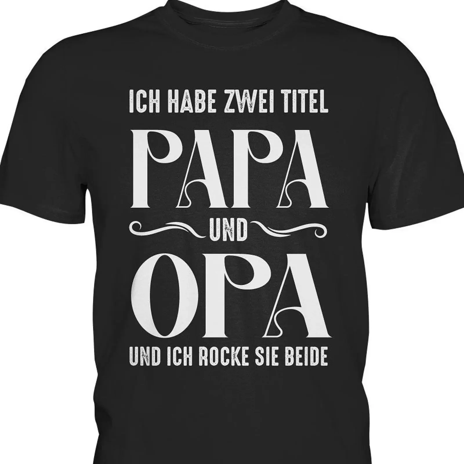 Men's Father's Day Funny Papa Opa German Slogan T Shirt Casual Dad Grandpa   vintage Washed fashion streetwear Versatile