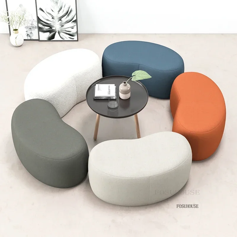 

new Bedroom Pouf Footstool Light Luxury Shoe Changing Stool Nordic Sofa Ottomans Creative Design Living Room Floor Sofa Bench
