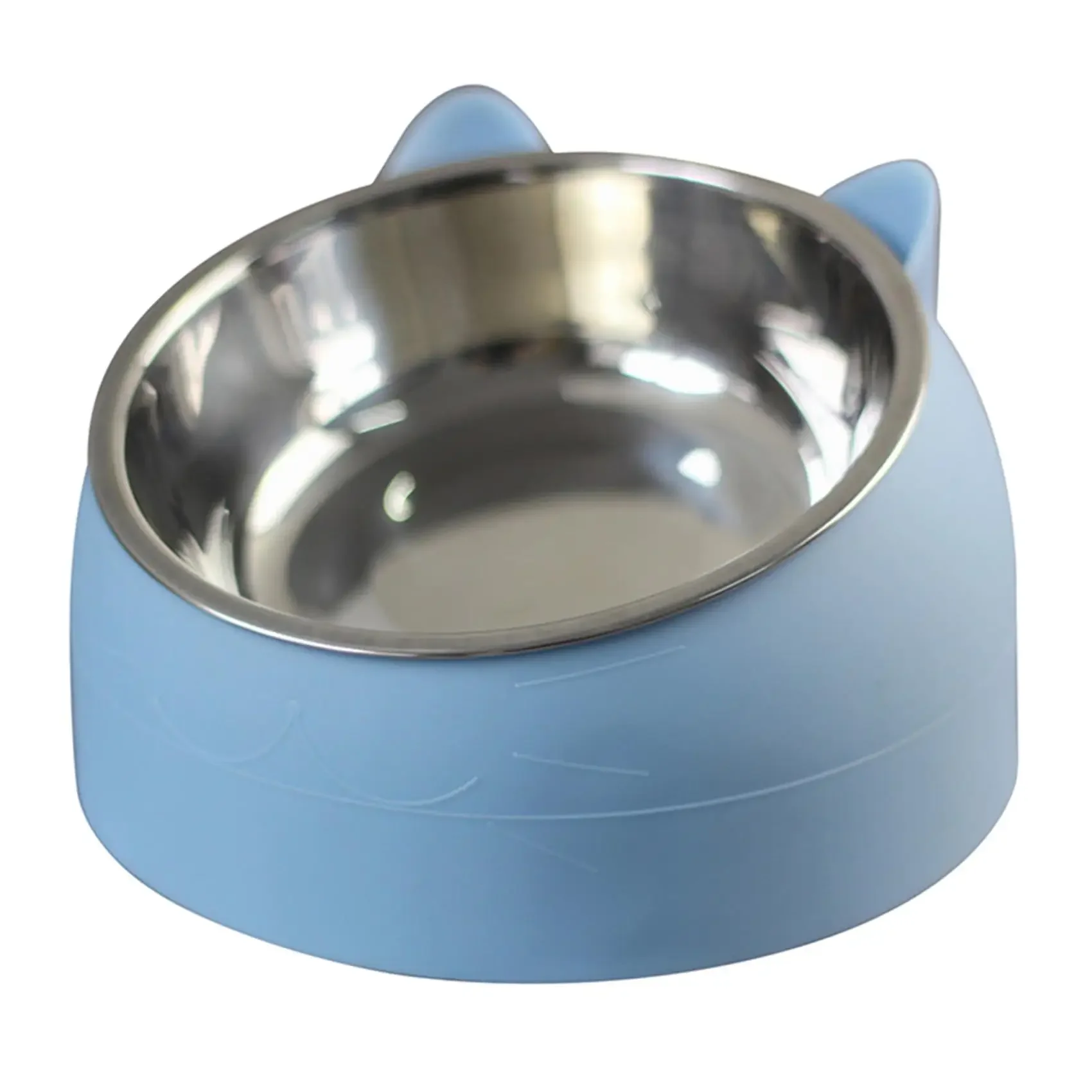 200ml/400ml Cute Cat and Dog Bowl Protection Cervical Vertebra 15 Degree Oblique Mouth Pet Stainless Steel Food Bowls