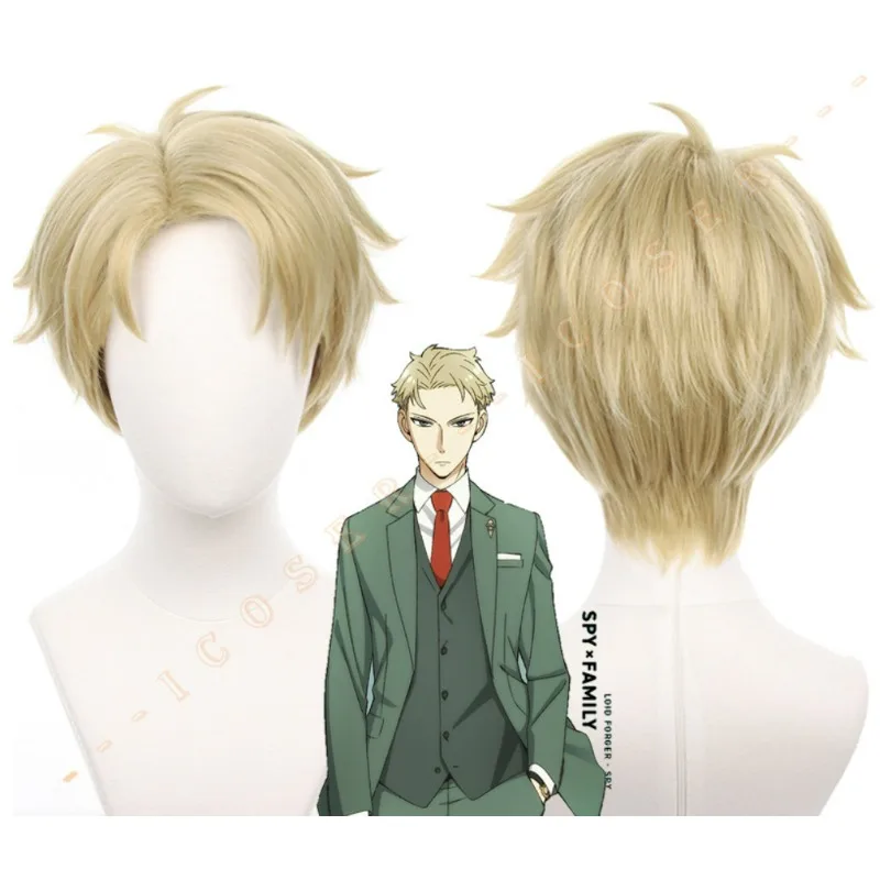 

Spy Family Wig Loid Forger Blonde Wig Anime Cosplay Costume Synthetic Short Natural Wavy Wigs Halloween Party Men Spy×Family