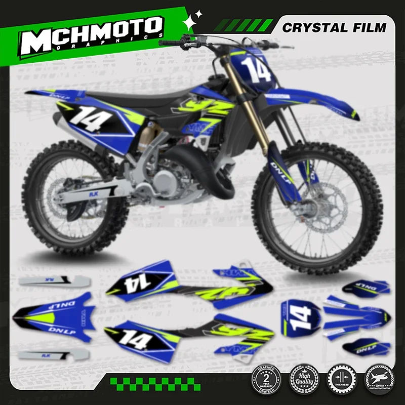 

MCHMFG для YAMAHA 2022 2023 2024 YZ125 YZ250 YZ 125 250 мотоциклетная графика фоновая наклейка наборы наклеек