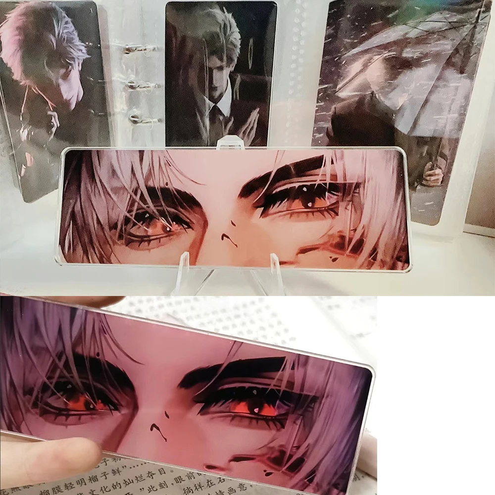 Game Love and Deepspace Acrylic Sylus Eyes Reflective Card Cosplay Cartoon Eye Strip Change Cards Raster Card Bookmark Xmas Gift