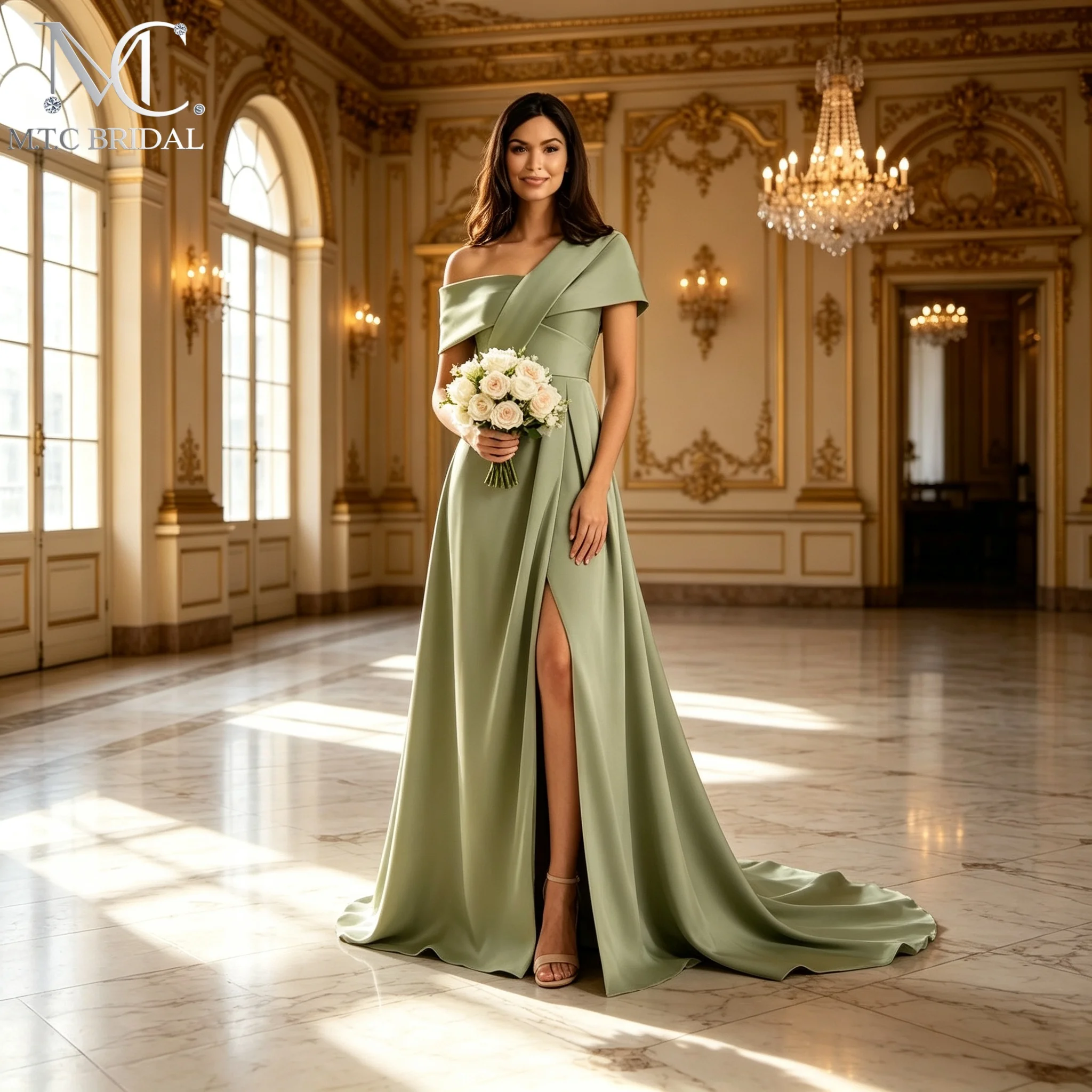 2026 High Quality Long Bridesmaid Dresses A Line Off The Shoulder Side Split Maids Of Honor Gowns Custom Made Women Formal Dress