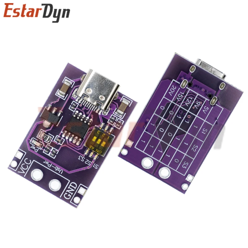 Type-C QC AFC PD2.0 PD3.0 to DC Spoof Scam Fast Charge Trigger Polling Detector USB-PD Notebook Power Supply Change Board Module