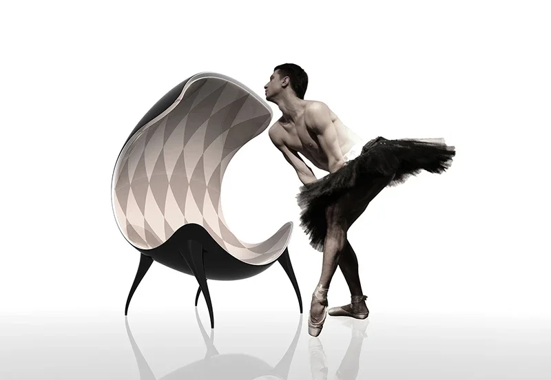 Ballet chair fiberglass elegant curved back