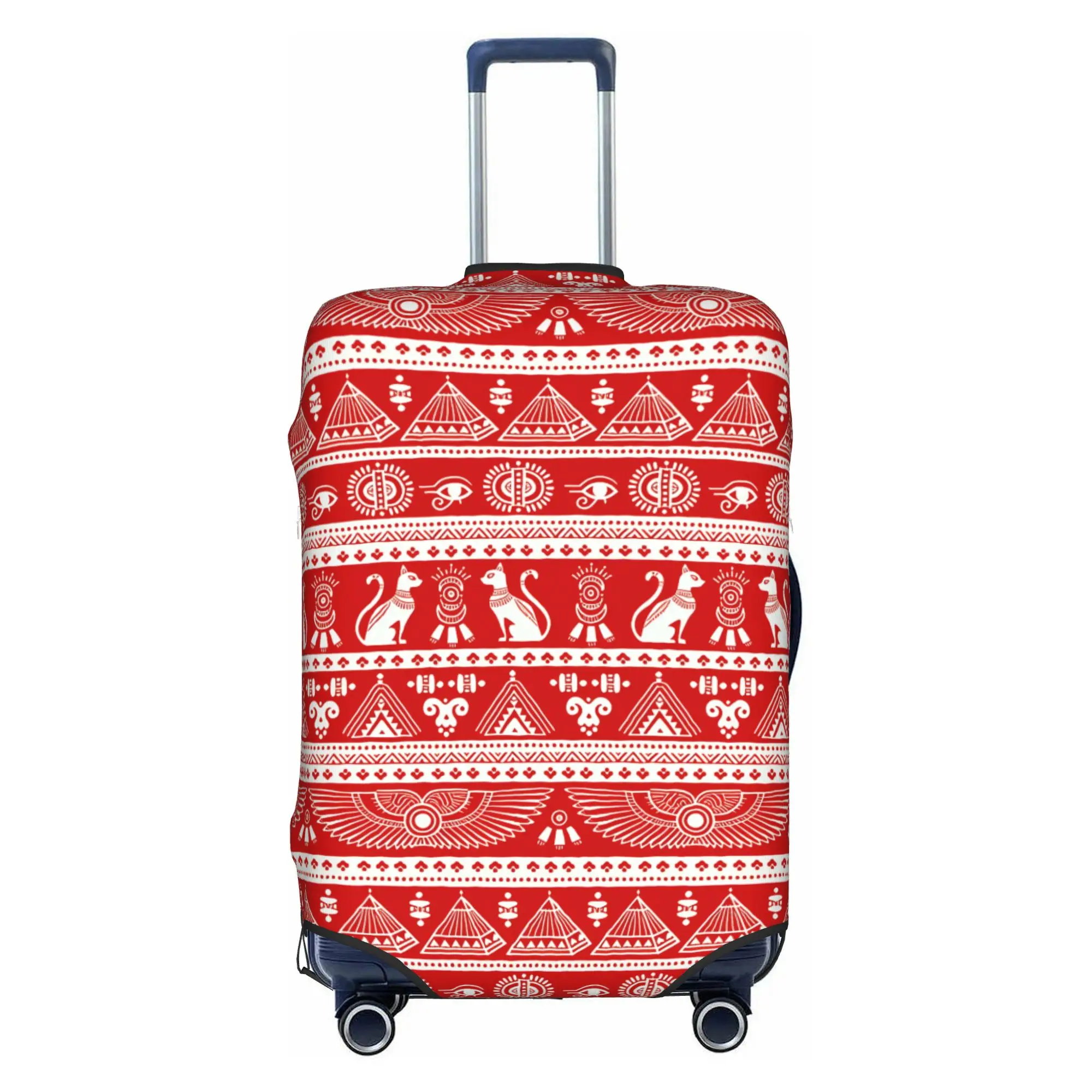 Eye of Horus Egyptian Pyramids Suitcase Cover Elastic Hieroglyphs Ankh Luggage Protective Covers for 18-32 inch