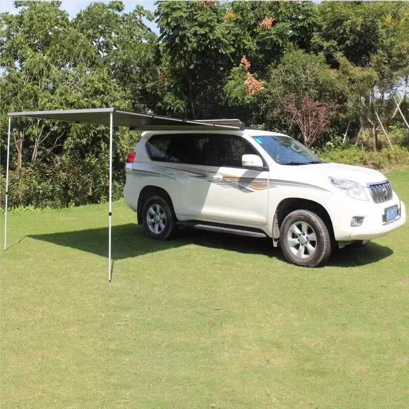 2.5*2.5 متر حافظة ألومنيوم شبه أوتوماتيكية مظلة جانبية لسقف السيارة 4x4 4wd مظلة للقافلة وإكسسوارات التخييم