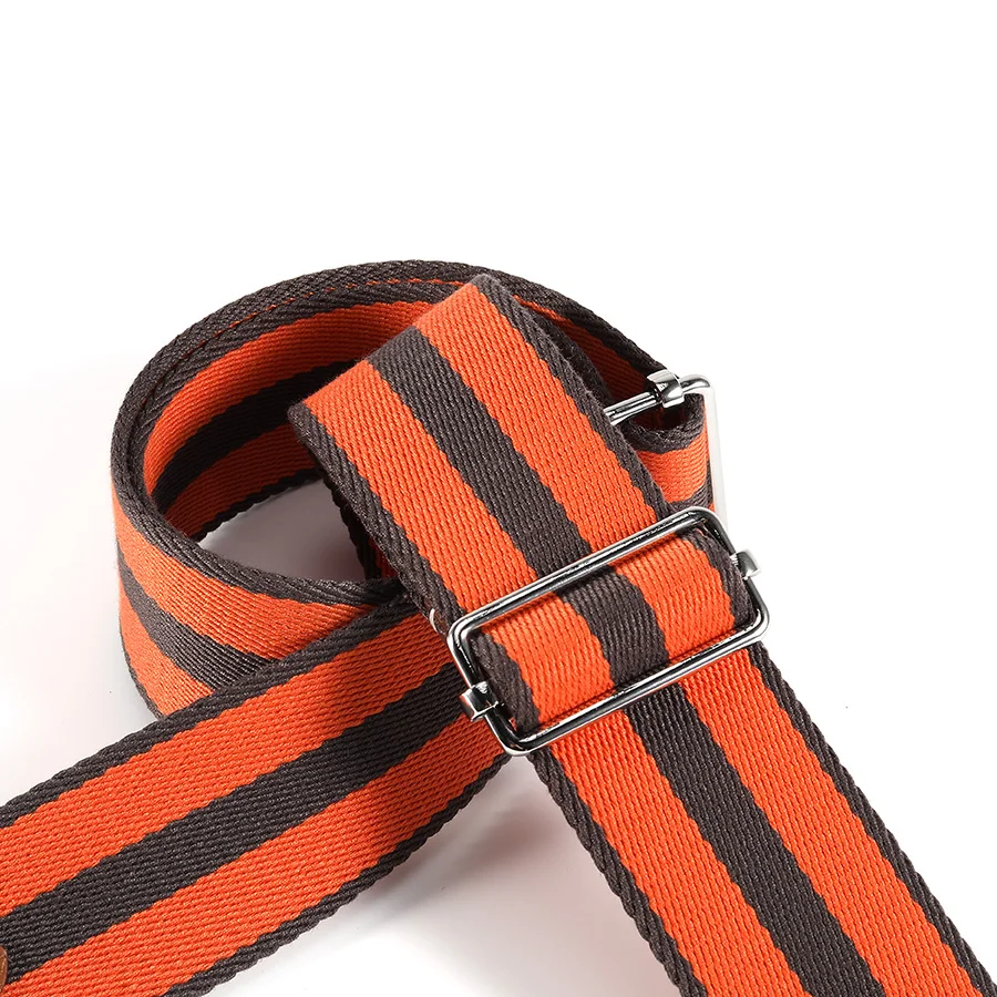 حزام قماش مخطط برتقالي بعرض 5 سم، حزام كتف قابل للتعديل من جلد البقر توغو، مناسب لإكسسوارات حقيبة كيلي DIY #2