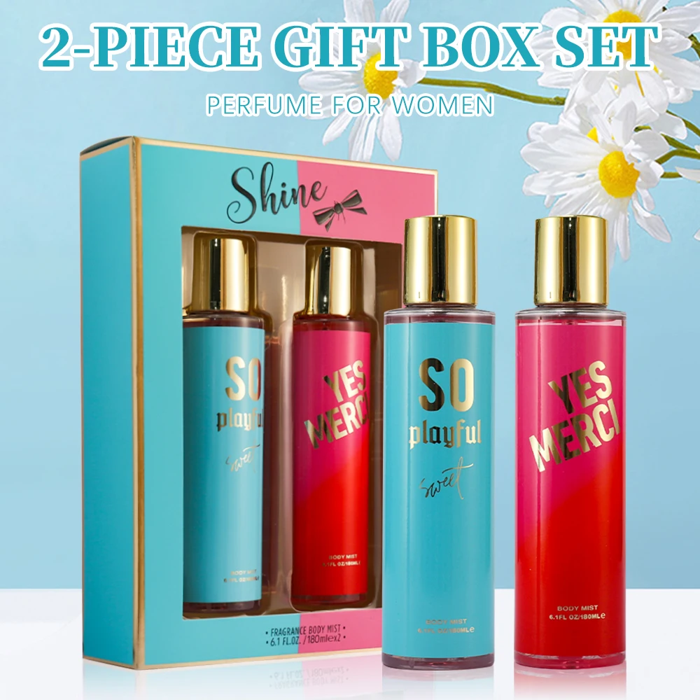 Women's Fragrance Sets 2 Pcs 6.1fl.oz Body Mist for Women Body Spray Gifts Set Long Lasting Fragrance for Holiday Gifts Dating