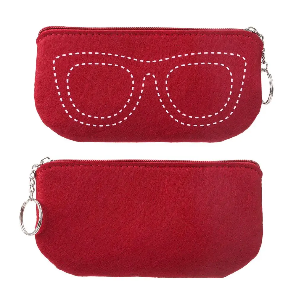 Portable Soft Felt Reading Glasses Zipper Pouch Glasses Box Sunglasses Bag Glasses Case Eyeglasses Sleeve