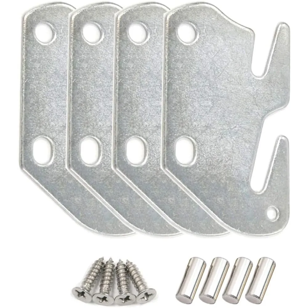 

Wooden Bed Frame Hook Board, Bed Frame Bracket, Headboard and Footboard Replacement - 4-piece Pack