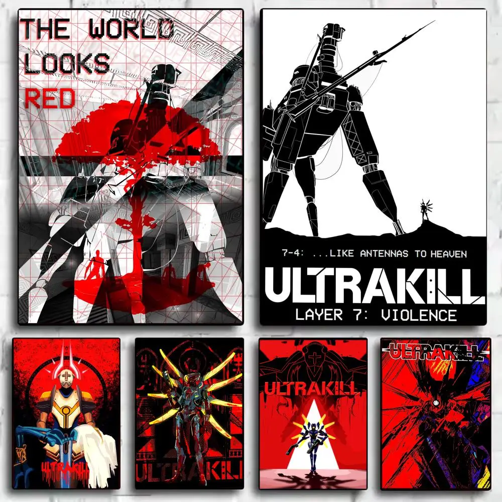 Anime Game U_ULTRAKILLs Cool Poster Decorative Wall Art Stickers Mural Photo Print for Home Living Room Hallway Decor Gift
