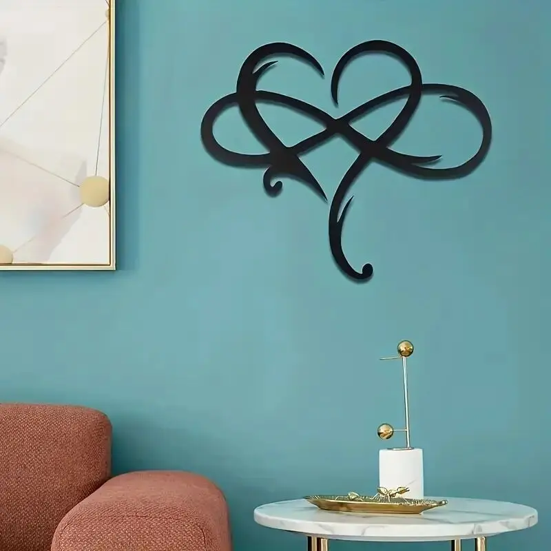 North 's Eternal Love Couple Ring Metal Decoration Infinity Heart Iron Interior Wall Pendant Decoration