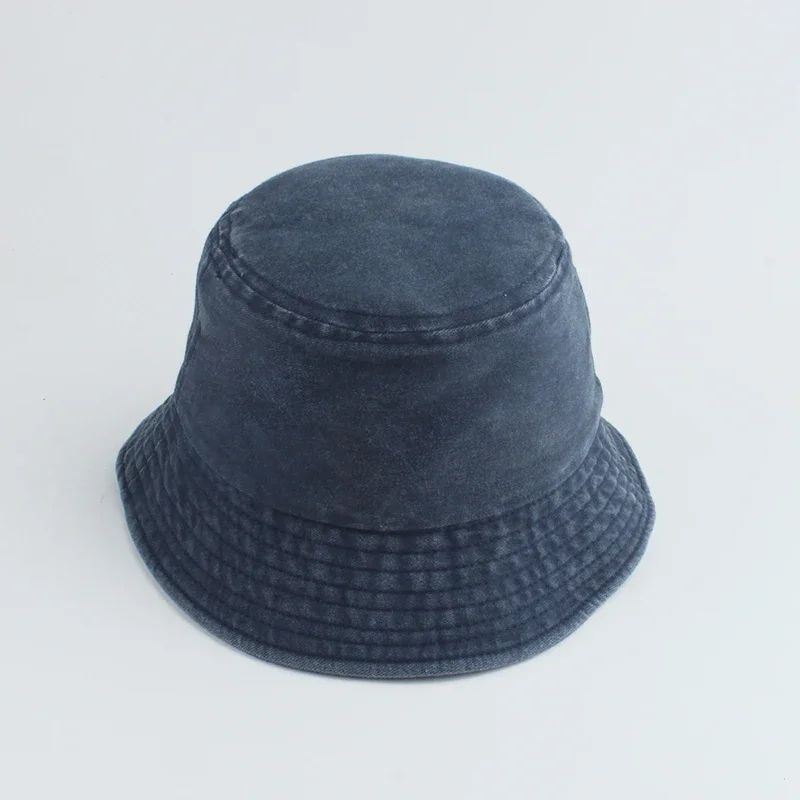 Gewaschener Denim-Eimerhut für Kinder, breite Krempe, Baumwolle, Fischerhut für Mädchen und Jungen, Sommer-Panama-Sonnenhut, Outdoor-Strand-Angelkappe – Detail 4