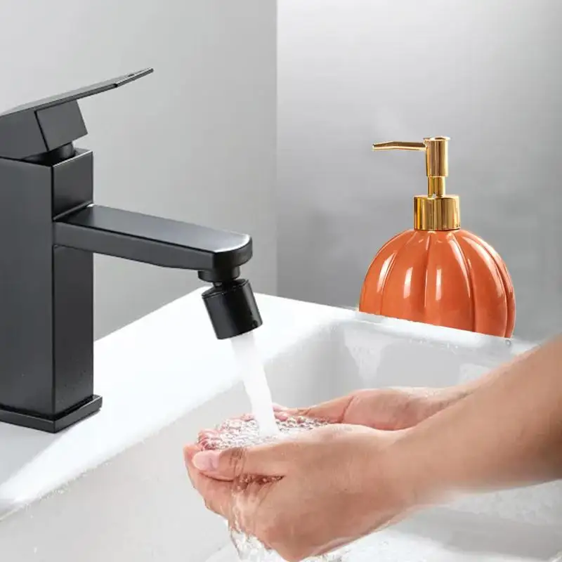 Hand Soap Dispenser for Bathroom Pumpkin Shape Press Type Travel Ceramics Pump Bottle Bathroom Countertop Shower Dispensers for