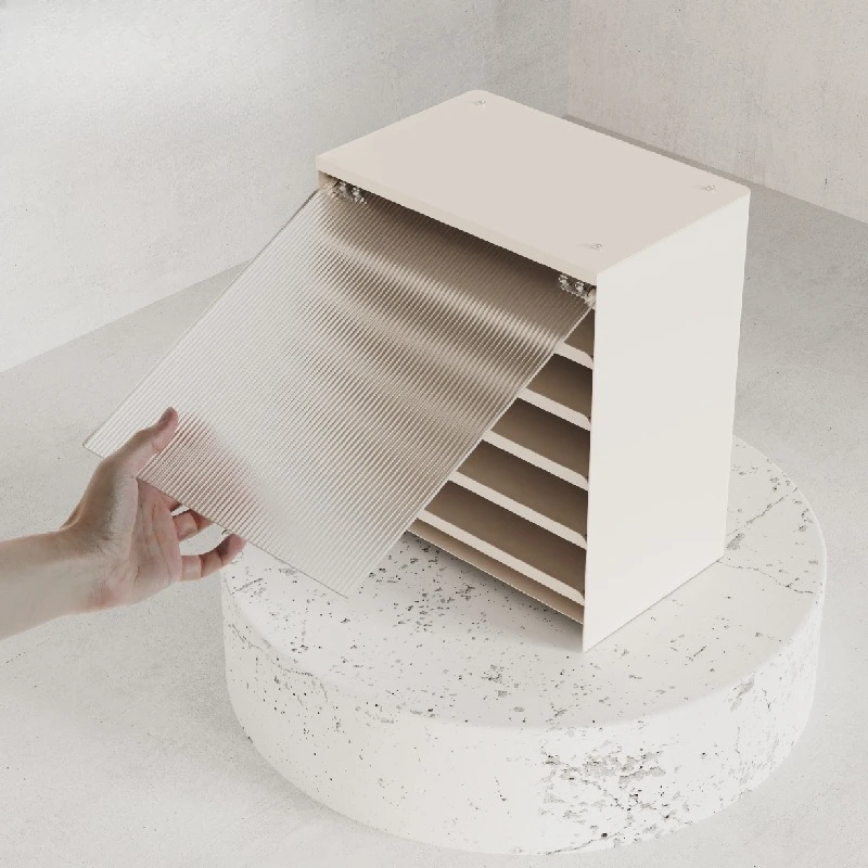 

Cloud Life Cosmetics Office Storage Box Layered Letter Disk Shelf Desktop Skin Care Product Storage Rack File