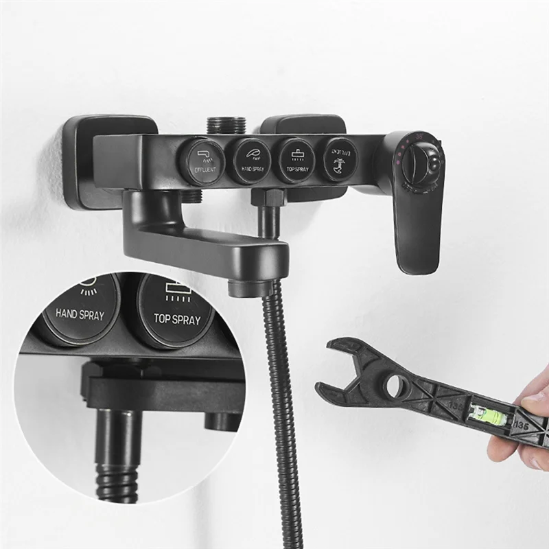 レベルゲージ付きプラスチック蛇口取り付けレンチ、ホースナット、シャワーミキサーバルブ、2個のppr