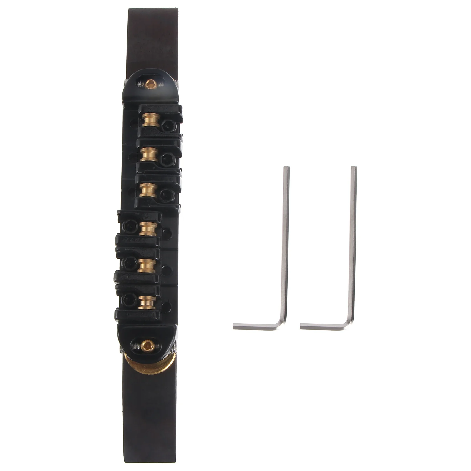 

Rosewood Guitar Bridge Black 13.8*1.5*3.6Cm Adjustable Jazz Tailpiece Nickel Roller Saddles Replacement Part