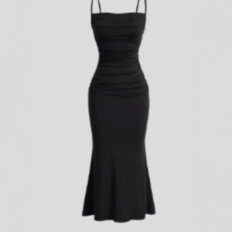 

Women's Dresses Elegant Party Fitting Slim Spaghetti Strap Mermaid Hem Maxi Fashion Party Dresses All Seasons Sweet Vestidos Y2k