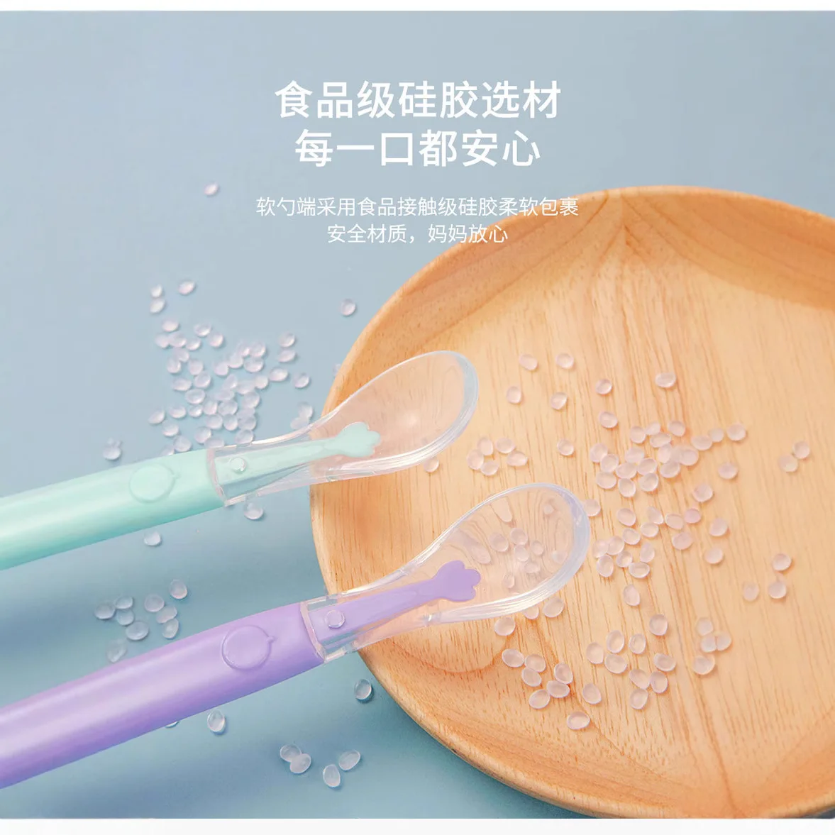 

Baby Food Spoon for Puree & Solids, Soft-Tip Weaning Spoons, Feeding Utensils, Infant Toddler Meal Starter Kit, Baby Led Spoon