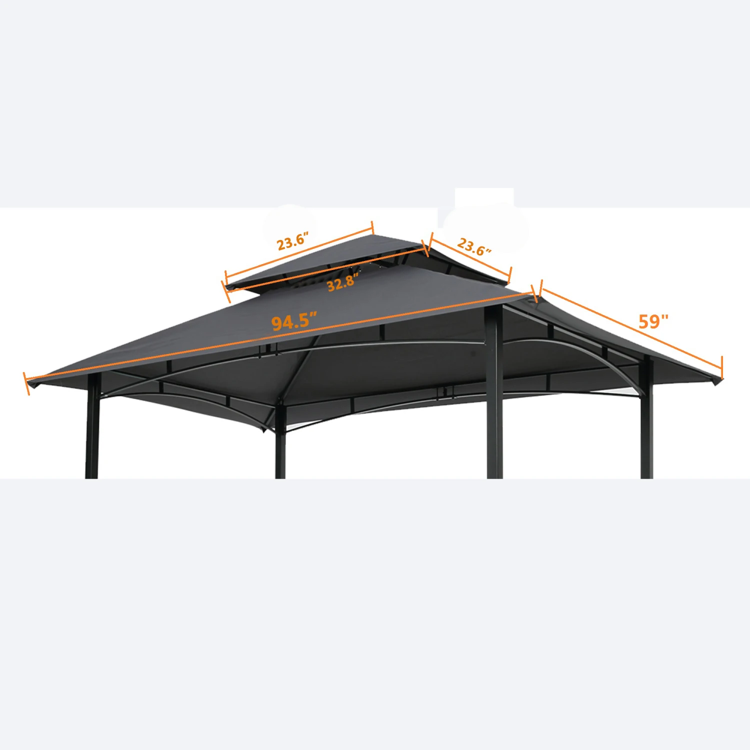 

8x5Ft Grill Gazebo Replacement Canopy,Double Tiered BBQ Tent Roof Top Cover