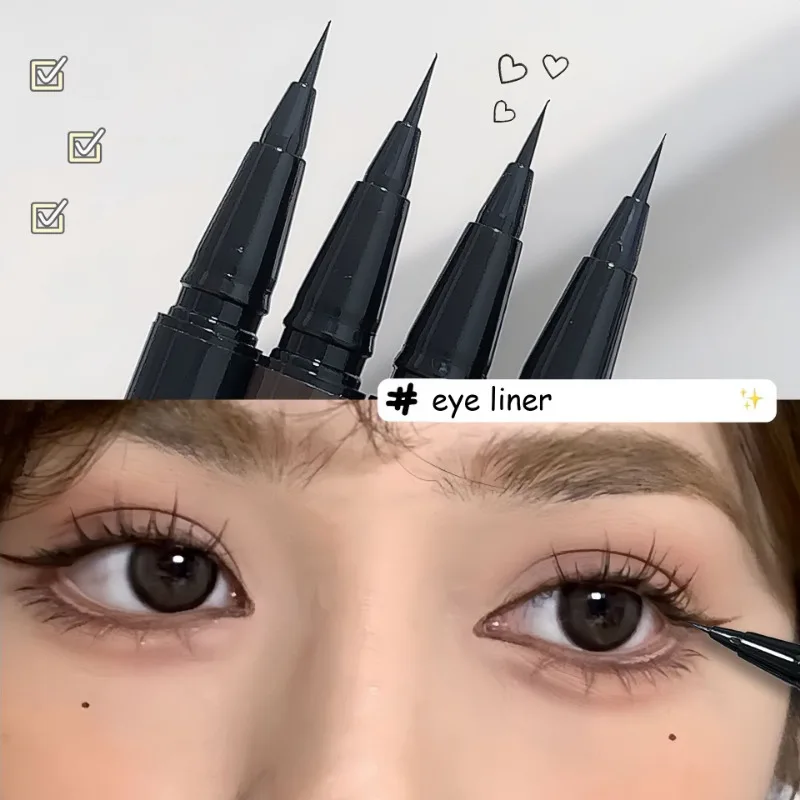 Women Black Liquid Eyeliner Long-lasting Waterproof Eye Liner Pencil Pen Brighten Lying Silkworm Matte Eye Makeup Cosmetic Tools