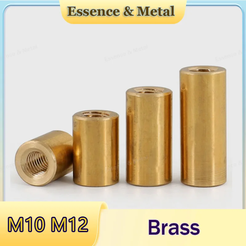 1-10Pcs Round Brass Isolation Column M10 M12 Internal Thread Two-way Hollow Column Precision Round Straight Tube Support Column
