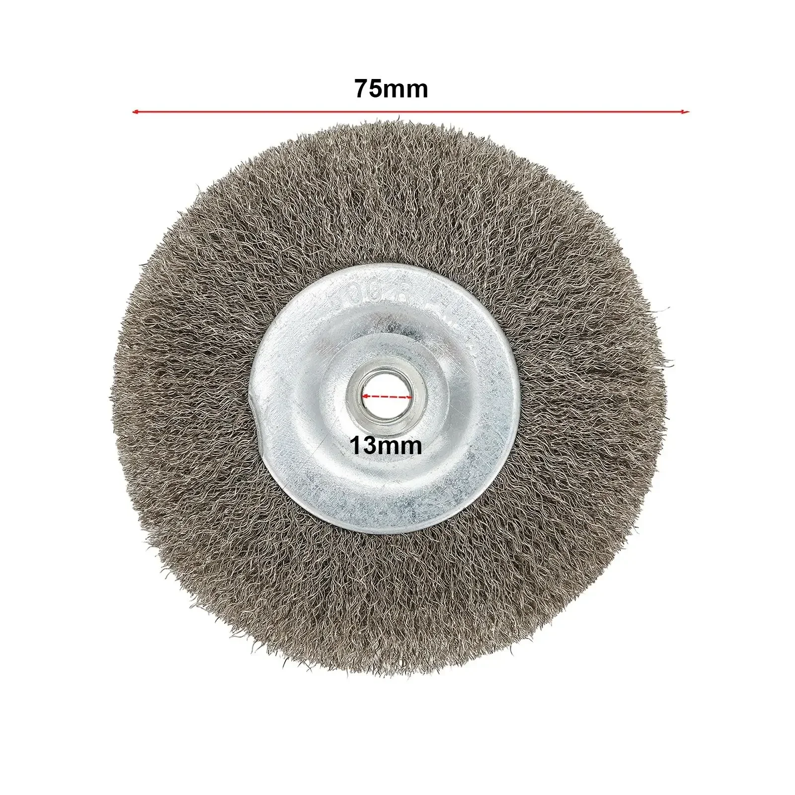 1pc 3inch Crimped Stainless Steel Wire Wheel Brush Bench Grinder Abrasive Tool 13mm Hole For Deburring Rust Cleaning Polishing