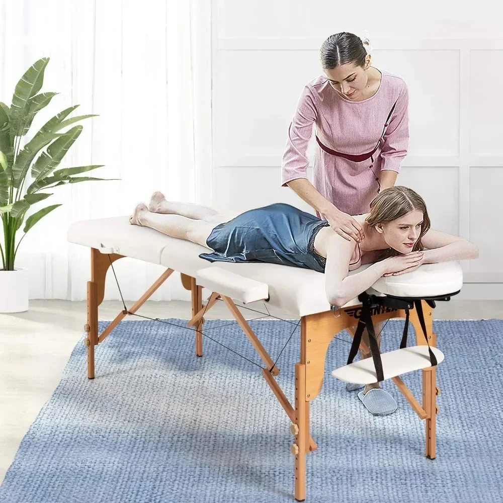 

Portable Massage Table Lash Bed, Height Adjustable w/Face Cradle & Carry Case Spa Beauty Salon Home Use