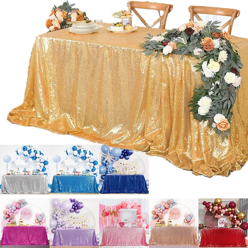 

1PC Sequin Table Cloth Wedding Party Hotel Banquet Glitter Tablecloth Rectangular Hotel Birthday Party Dining Table Decoration