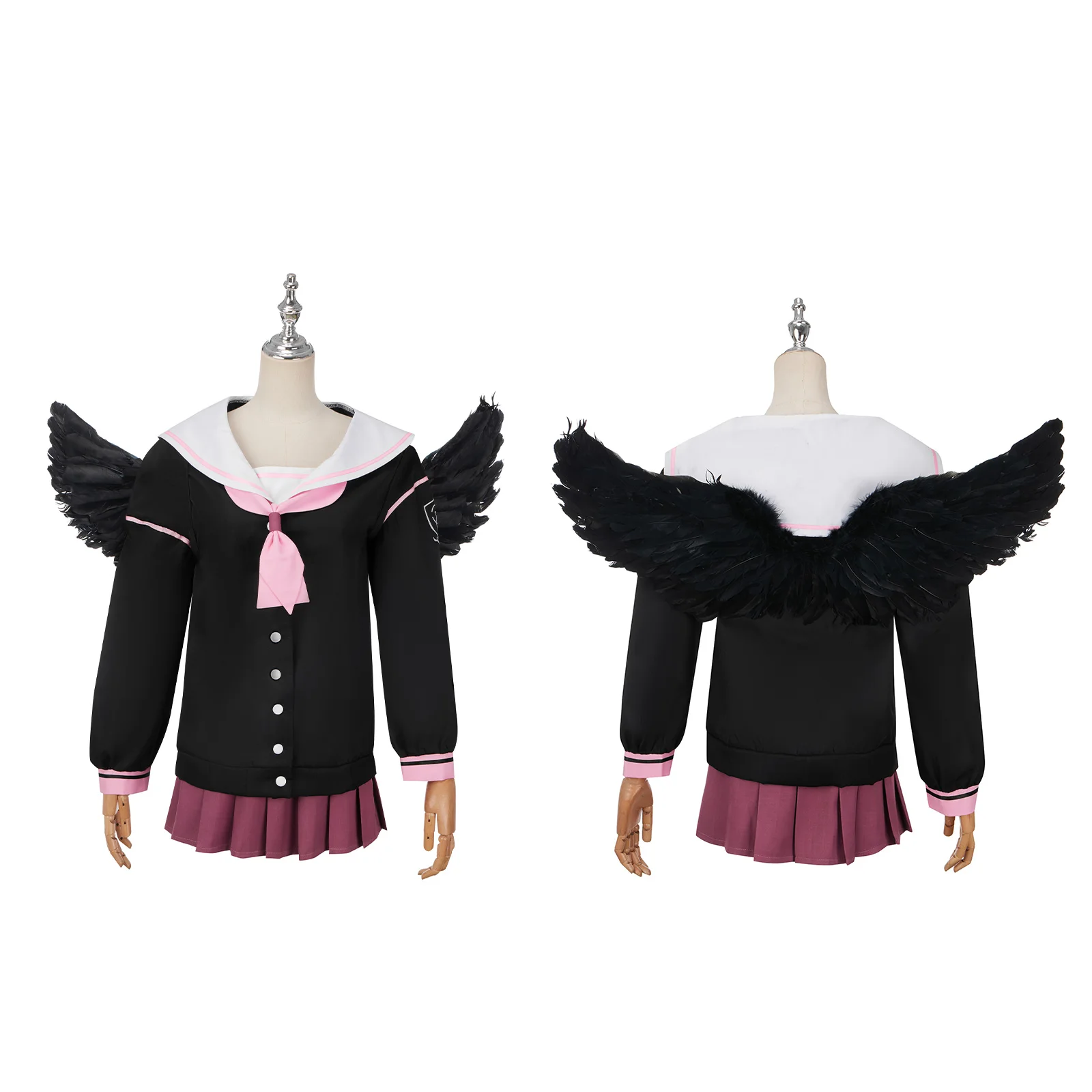 Blue Archive Shimoe Koharu Cosplay Costume pour femme, uniforme de marin imbibé d'ailes de chapeau, tenue de fête d'Halloween pour fille, vêtements de sauna, perruque Halo