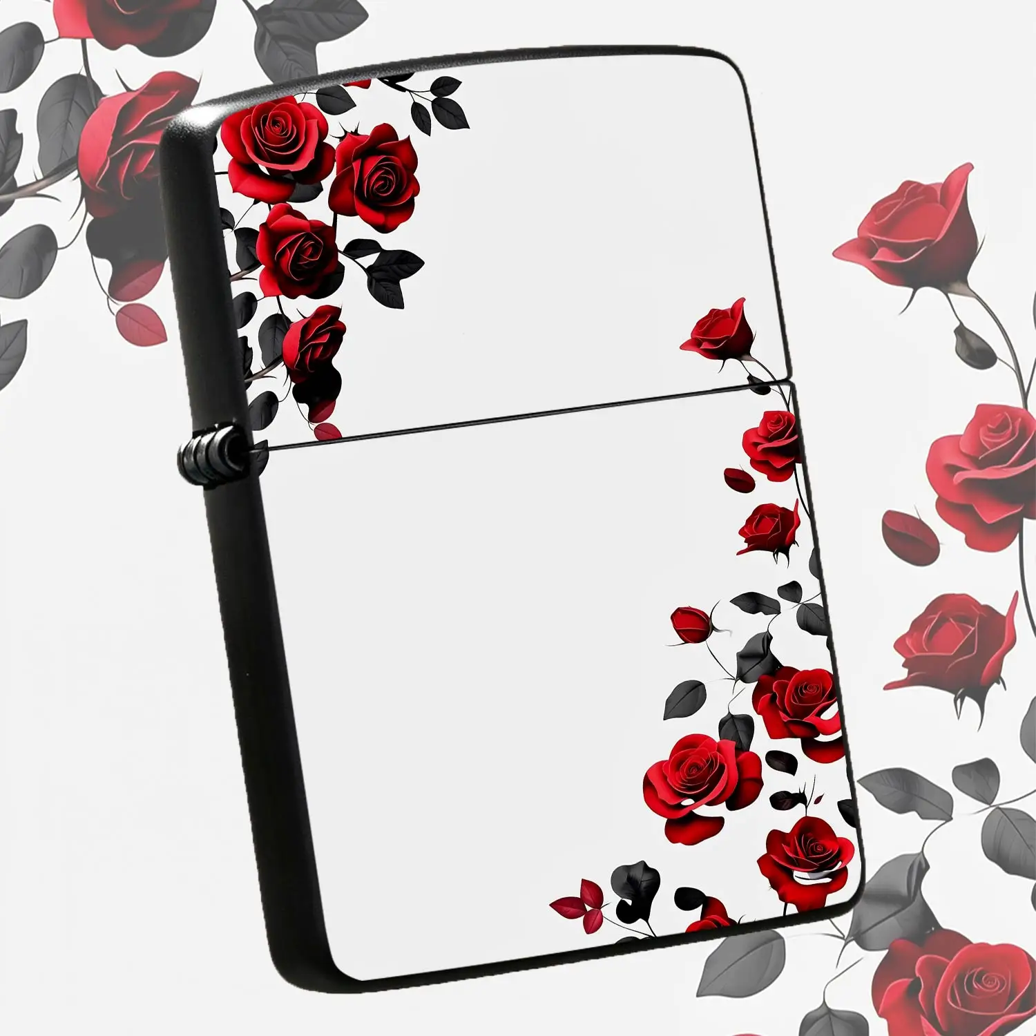 Exquisite Red Rose Pattern Portable Igniter, Elegant Gothic Aesthetic Red Black Floral Design, Ideal for All Daily Occasions, Thoughtful Present Choice for Families and Friends, Stylish Practical Accessory with Unique Ar A Humorous And Inte
