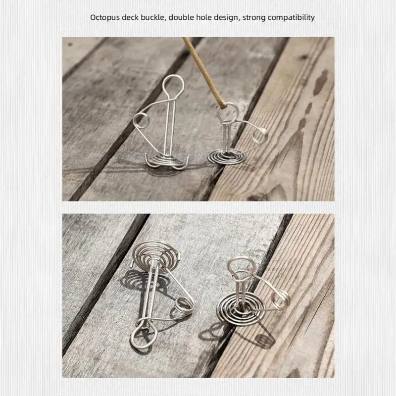 1 шт., пружинные колышки для палубы, веревочные пряжки для ногтей, портативный ветрозащитный тент из нержавеющей стали, палатка, навес, колья для пешего туризма