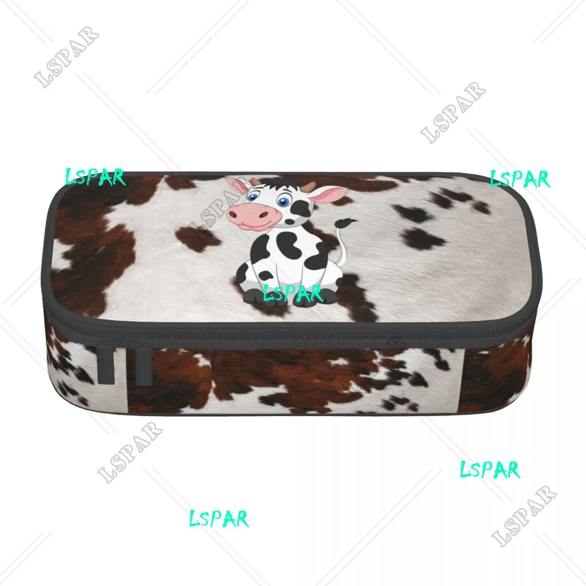 Custom Cute Cartoon Milk Cow Cute Pencil Case Boys Gilrs Large Storage Pencil Bag Pouch Students Stationery