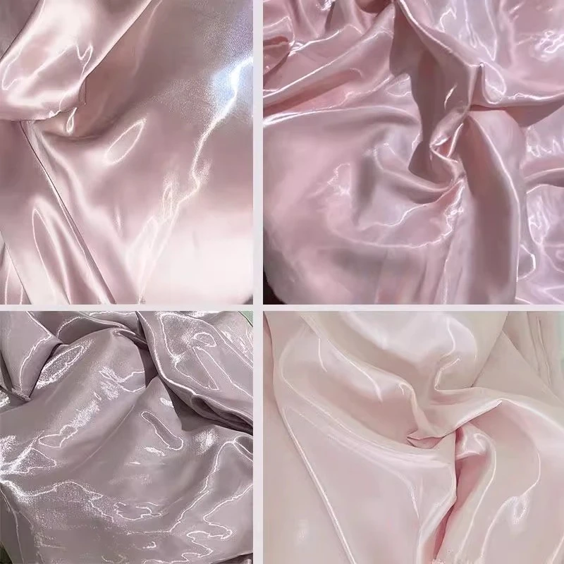 Satén líquido con brillo de agua: satén de cristal superbrillante, rígido de apoyo engrosado para faldas, pantalones, vestidos, decoración de boda