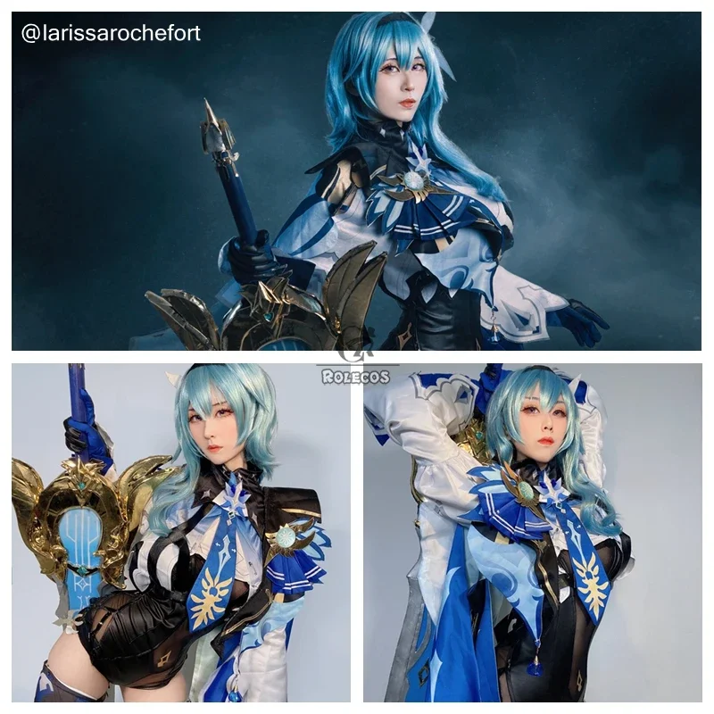 Disfraz de Genshin Impact Eula para mujer, uniforme de Cosplay, traje de juego para fiesta de Halloween, monos encantadores