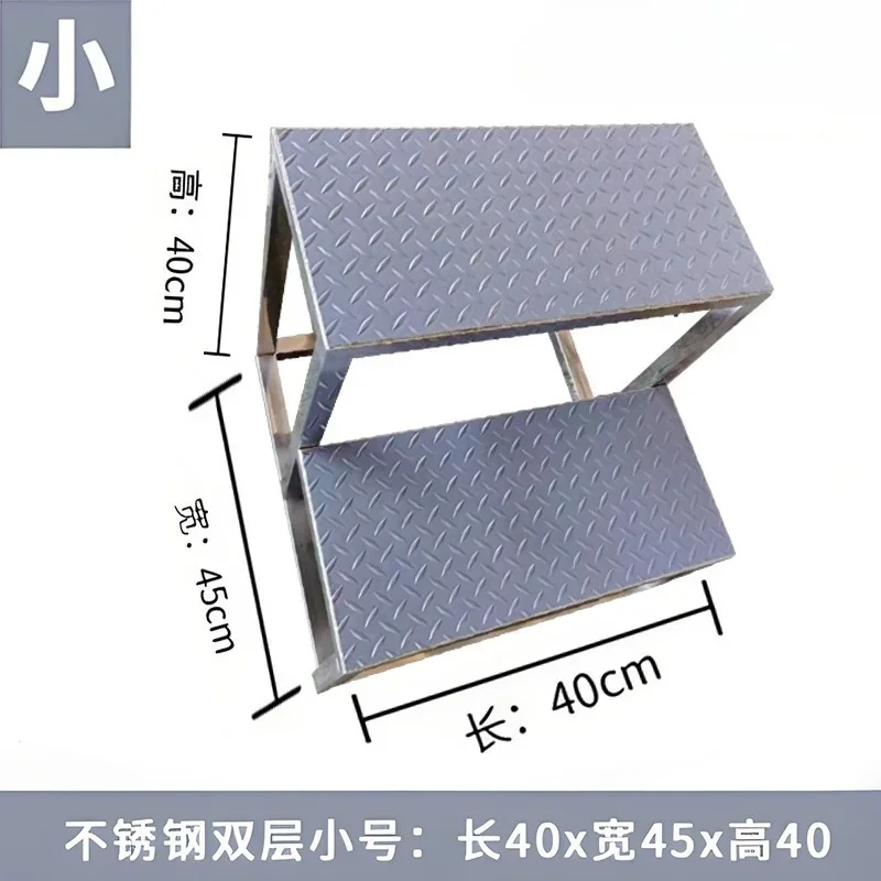Industrial Step Ladder Step Stool Warehouse Mobile Ladder Shelf Climbing Two or Three Steps Ladder Iron Staircase
