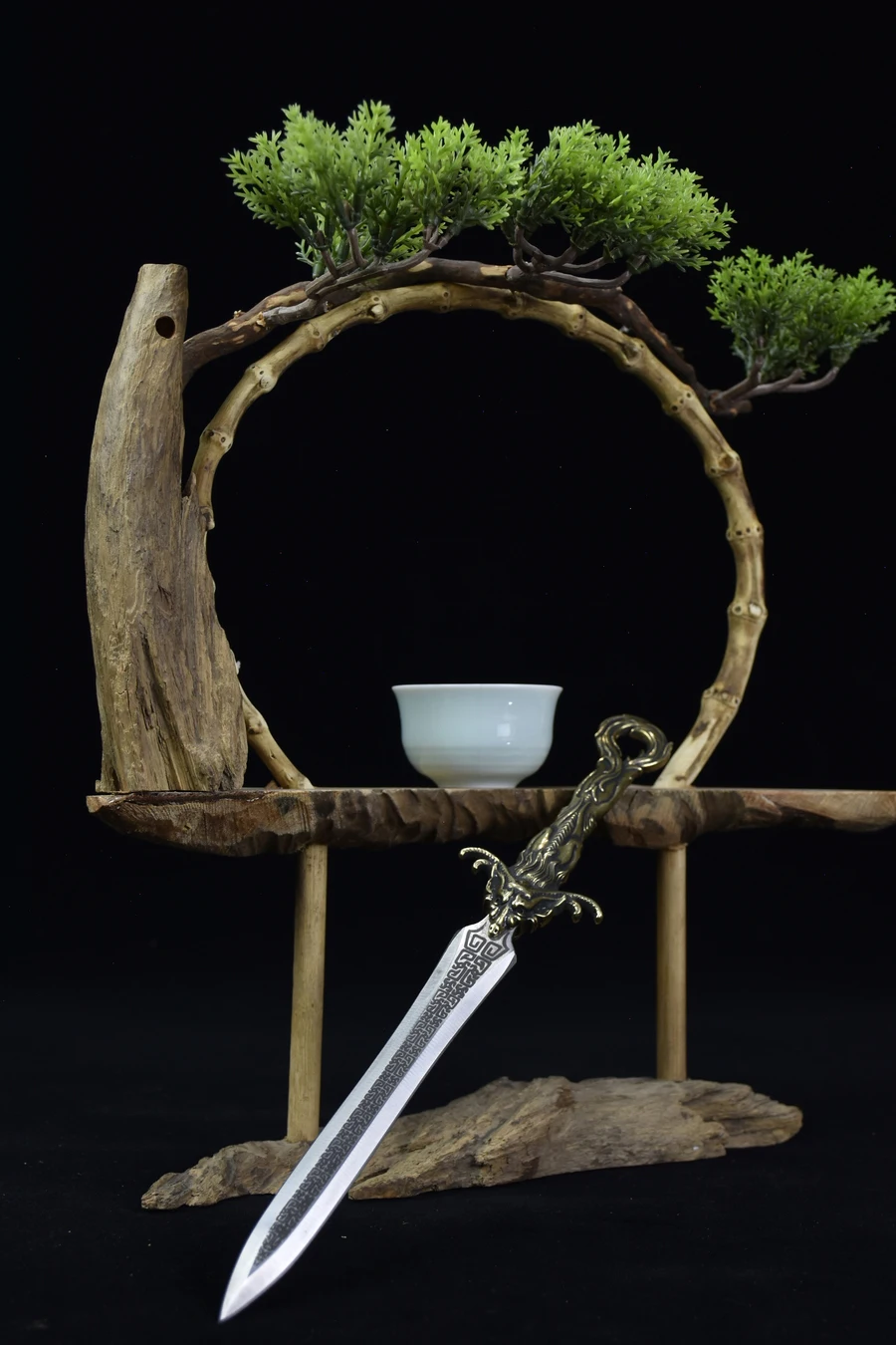 27 سنتيمتر فايكنغ فاير دراجون السيف الحقيقي مصنوع من الفولاذ المقاوم للصدأ ، أسلحة لعب الأدوار كاتانا ، فيلم النينجا الكونغ فو #2