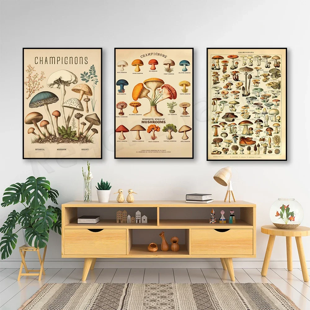 ملصق الفطر، فطر قابل للطباعة، قابل للطباعة النباتية، رسم توضيحي للنباتات، فن الفطريات من أدولف ميلوت، أمي النباتية القابلة للطباعة