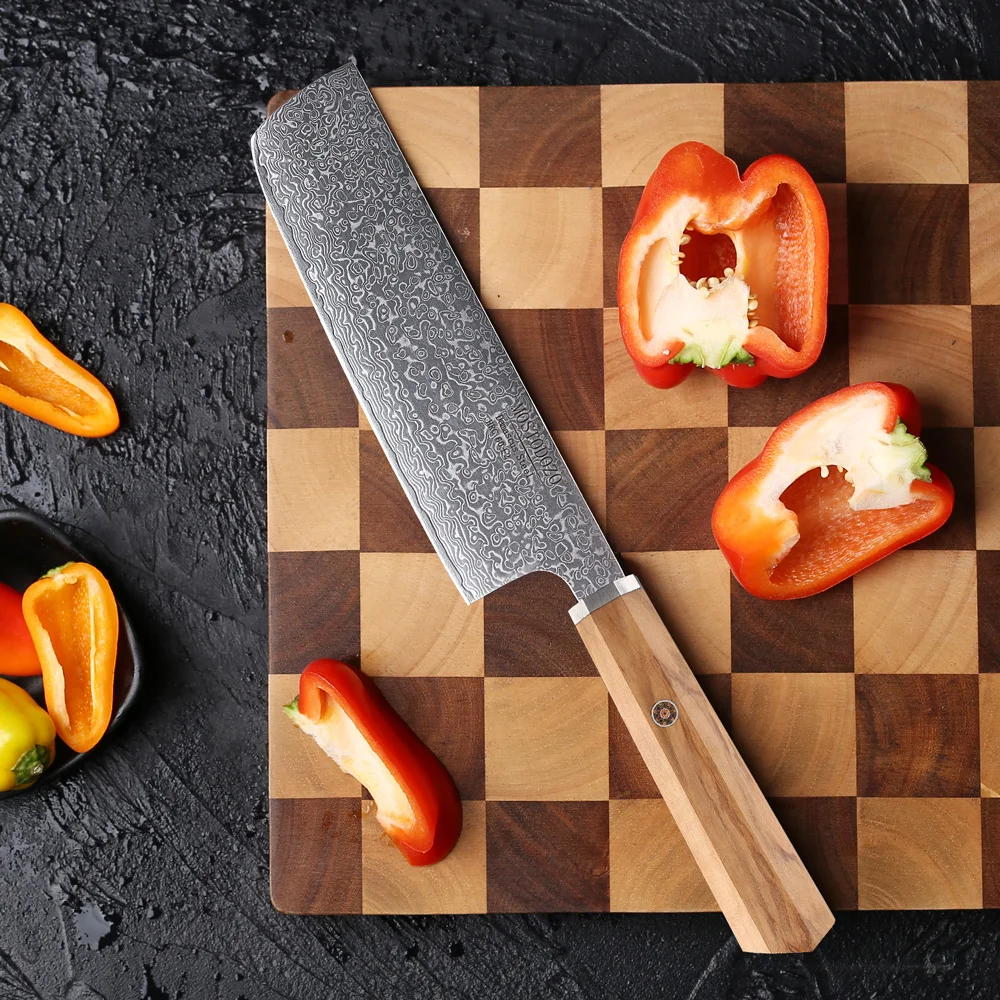 MOSTODOZO 6.5“ Japanese Nakiri Knife Damascus Steel Handmade Chef Knives Slicing Vegetables Meat Chopper Cleaver Kitchen Tools