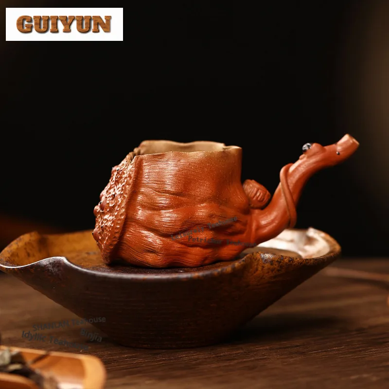 

220ml Yixing Purple Clay Lotus Pod Tea Pitcher Tea Divider Cha Hai Dispenser Justice Cup Fair Mug Tea Items Ornaments Supplies