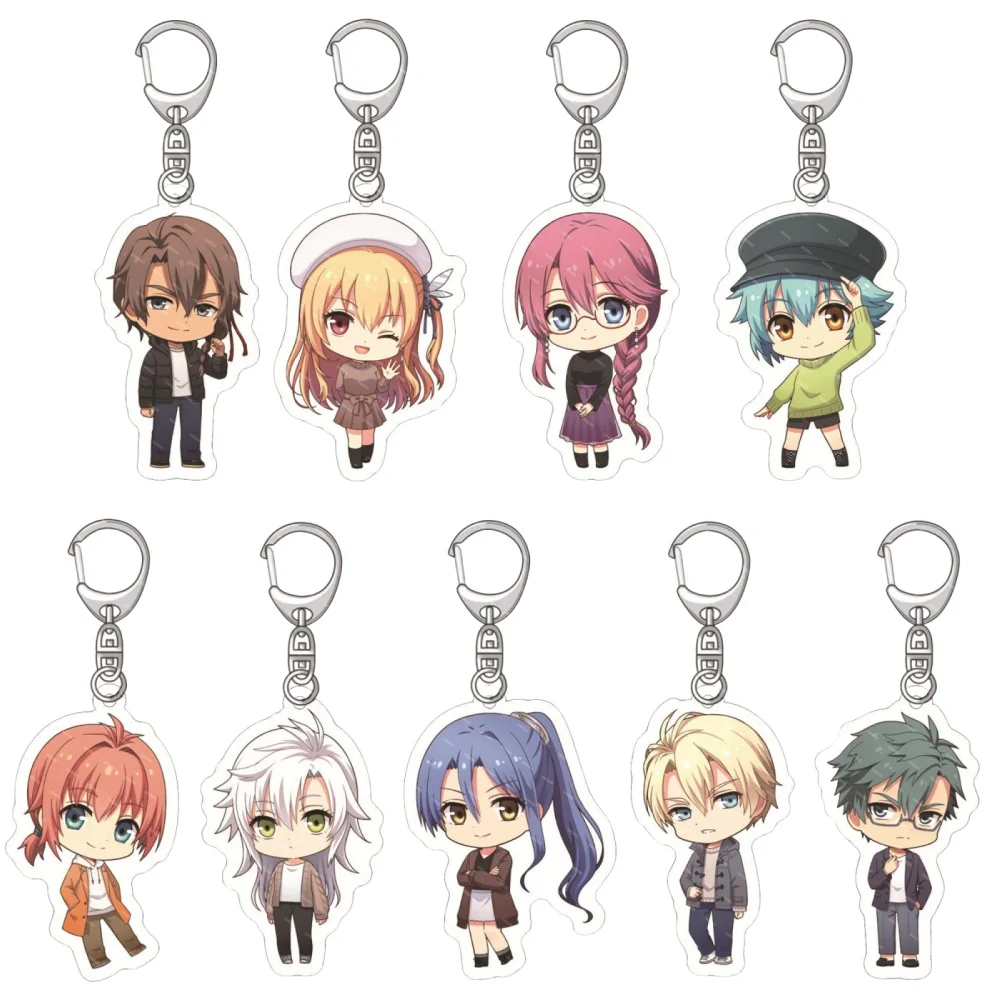 Anime Keychain Legend of the Galactic Heroes: Die Neue These Kircheis Siegfried Acrylic Keyring strap Figure Gift About 6cm