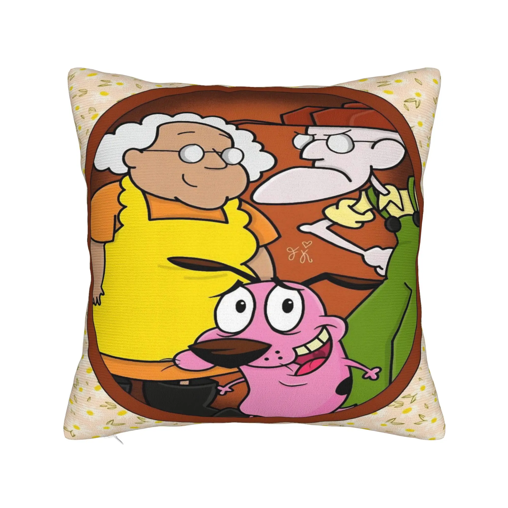 Decorative Pillowcase Courage the Cowardly Dog-D Merchandise Home  Pillow Case Cover Square Style Multi Size